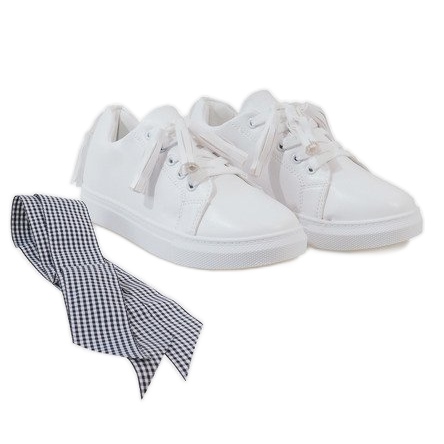 Vita sneakers med fransar HS713-9