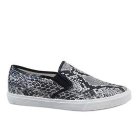 Mäns vita slip-on-sneakers YDB-9 svart