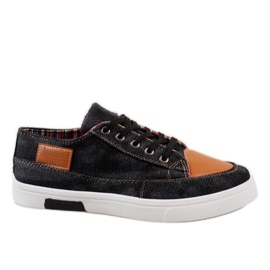 Svarta denim sneakers A9501