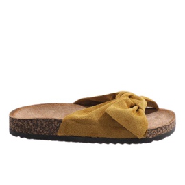 Gula tofflor med rosett N-48