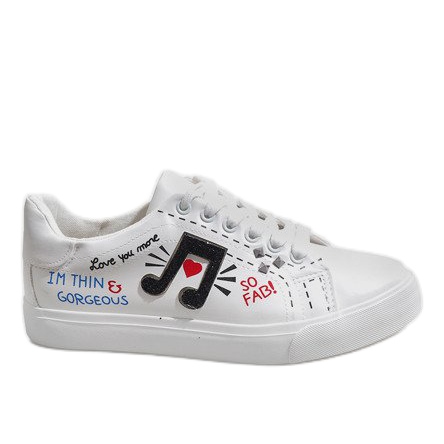 Vita sneakers med en touch av G-106