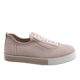 X-9707 beige slip-on sneakers