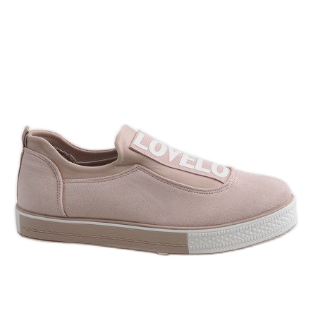 X-9707 beige slip-on sneakers