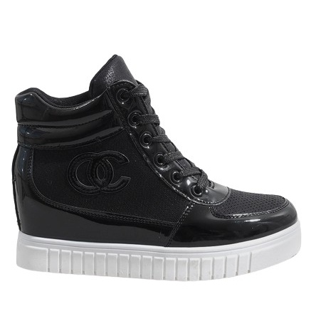 Svarta sneakers på kilen NB83P