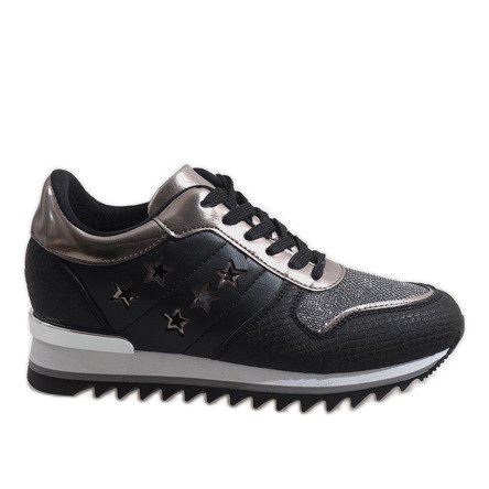 Svarta wedge sneakers G-127