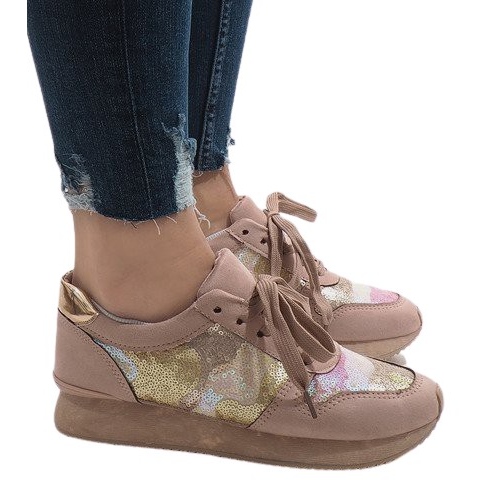 Rosa sport wedge sneakers T025