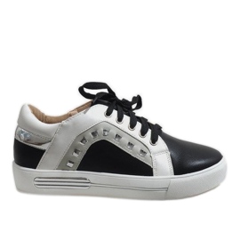 Svarta kvinnors sneakers kilar BH-115