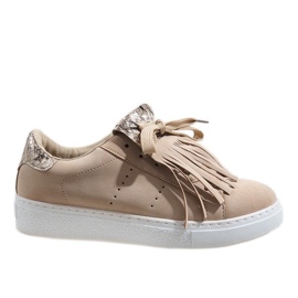 Beige sneakers med ormmönster 451-Y