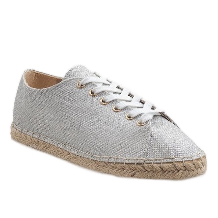 Silver spetsade espadriller 831-1 grå