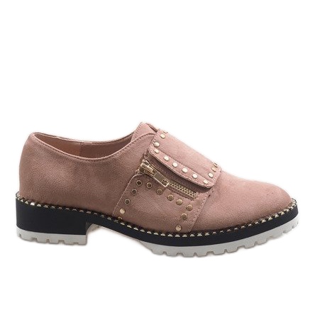 Rosa slip-on skor med dubbar U-6249