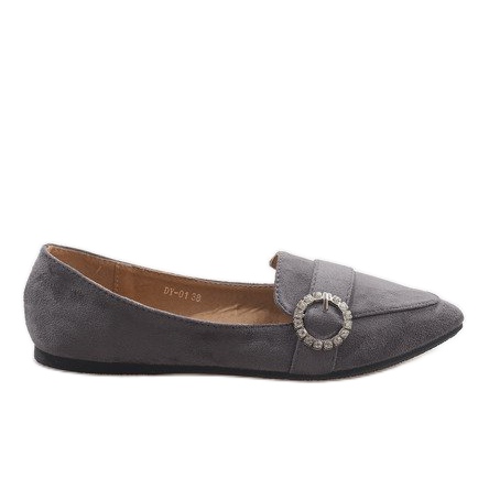 Grå loafers av ballerinor DY-01