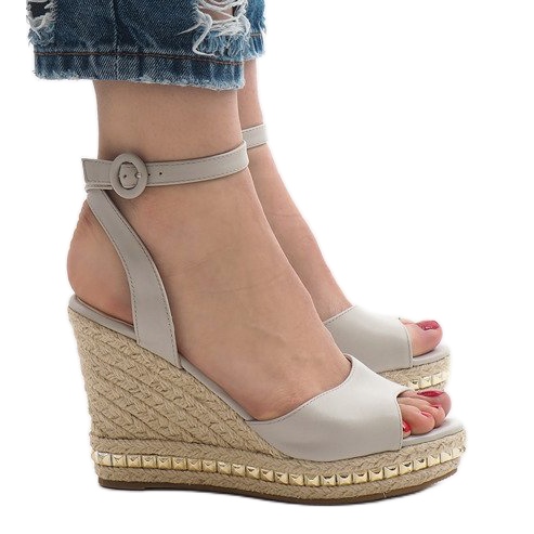 Grå kile sandaler 2084-5