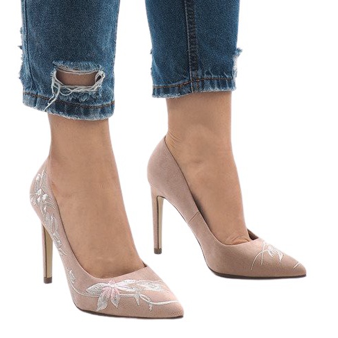 Rosa mocka höga klackar 16032-18