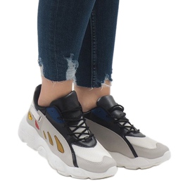 Flerfärgade trendiga sportskor 9115 vit svart röd grå grön