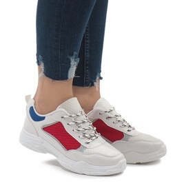 Flerfärgade fashionabla sportskor YM-31 vit