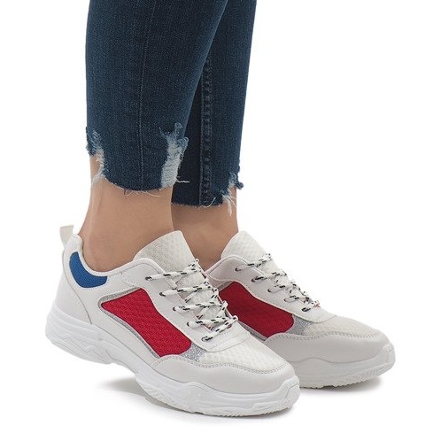 Flerfärgade fashionabla sportskor YM-31 vit