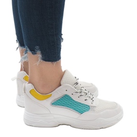 Flerfärgade fashionabla sportskor YM-31 L.GREEN vit grön