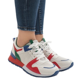 2018-7 Röda mångfärgade trendiga sportskor grå