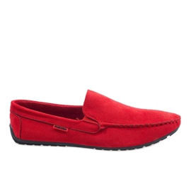 Röda eleganta låga skor AB96K-2 loafers