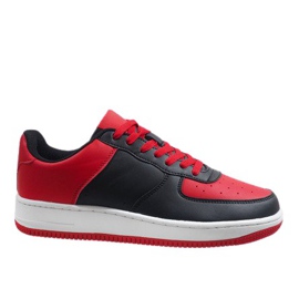 Svarta Air Force -sportskor röd mångfärgad