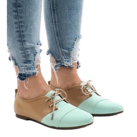 Mint openwork jazzskor Oxfordskor 2 brun grön