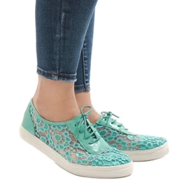 HC235 gröna spetsskor mångfärgad