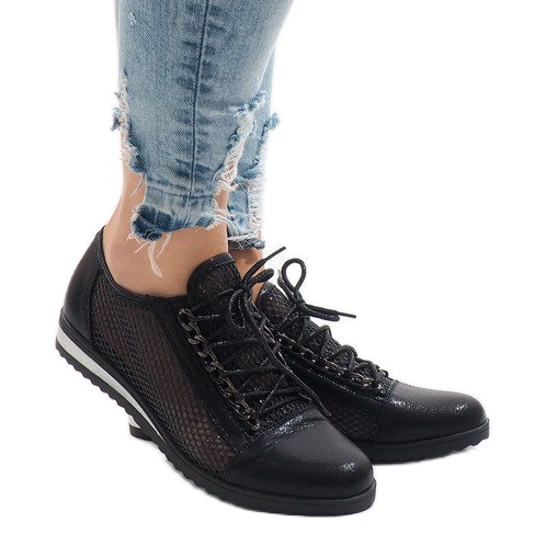 Svarta genomskinliga skor TL44