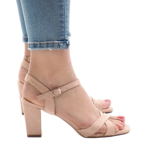 Rosa högklackade sandaler FH39002