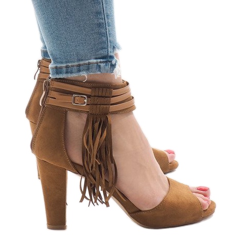 Kamel sandaler på boho stolpen 1275-GL brun