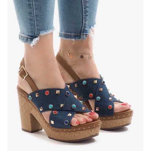 Blå sandaler på plattform 1669