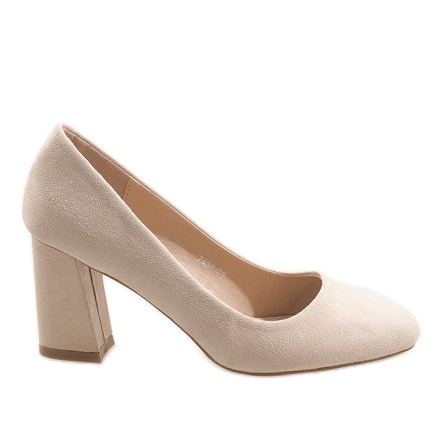 Beige höga klackar 7436