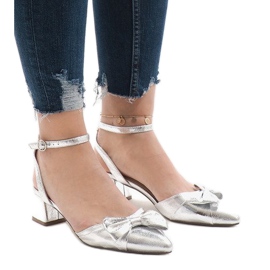 Silverhögklackade sandaler 1702-2 grå