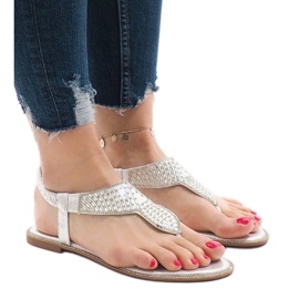 Silver sandaler dekorerade med JN1359-2 grå