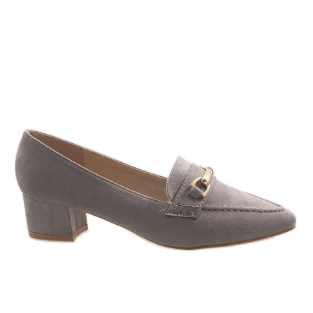 Grå mocka höga klackar 7078-P