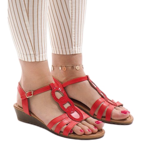 Röda kile sandaler 860-57