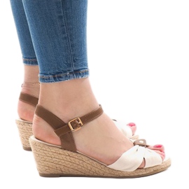 Beige kile sandaler espadrilles 1484-1
