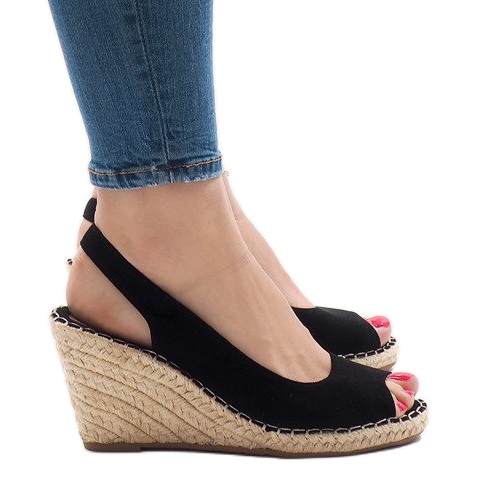 Svarta kile sandaler 2894