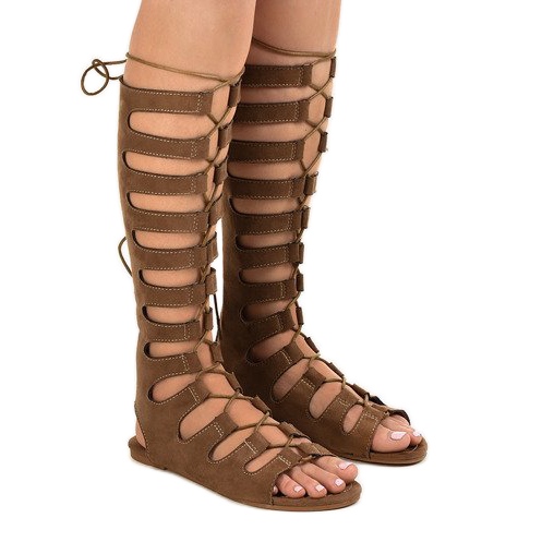 Bruna platta gladiator sandaler 289-9