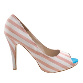 Rosa öppna klackar K011 vit