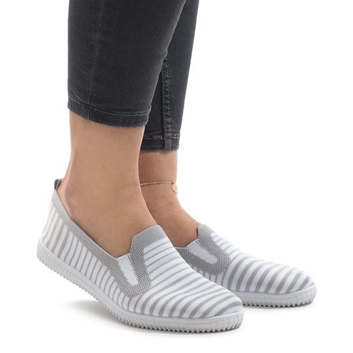 Grå randiga sneakers XJ-2909