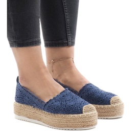 Blå espadrillosneakers på plattformen 7801-P