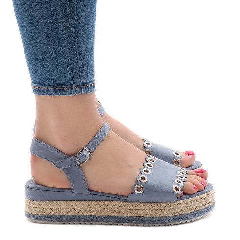 Blå sandaler på plattformen 99-46