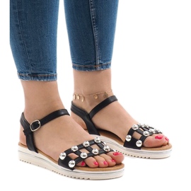 Svarta kilsandaler med resår 35-128