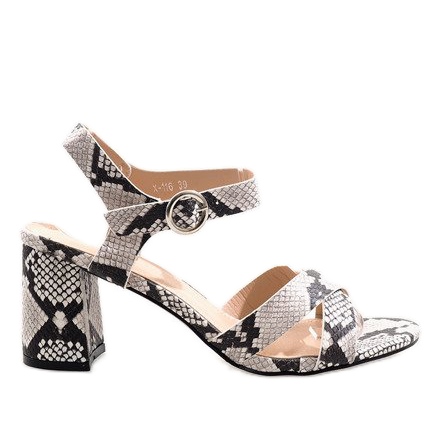 Ormsandaler på stolpen X-116 mocka vit mångfärgad