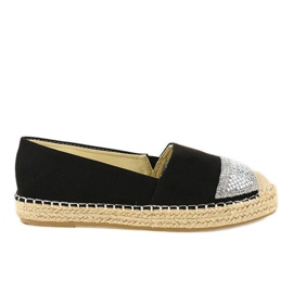 Svarta sneakers espadriller på 180-6 plattformen
