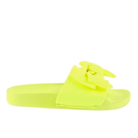 Neon MU-6 gula tofflor med rosett