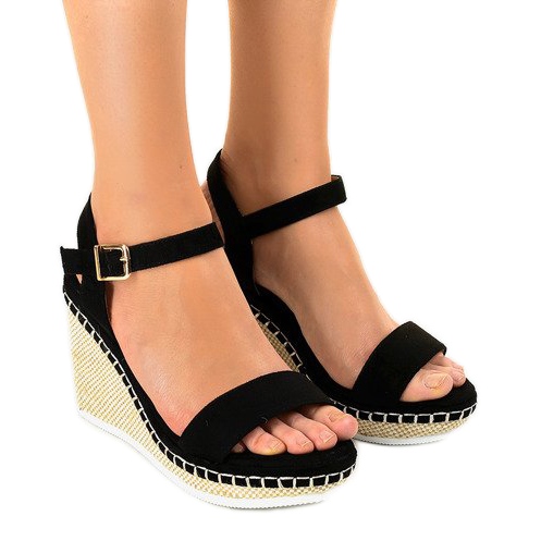 Svarta kile sandaler U-6291