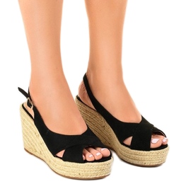 Svarta kile sandaler espadriller 68-150
