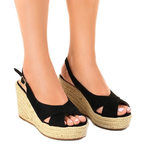 Svarta kile sandaler espadriller 68-150