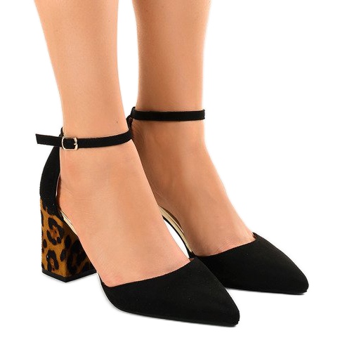 Svarta högklackade mocka FR276 brun